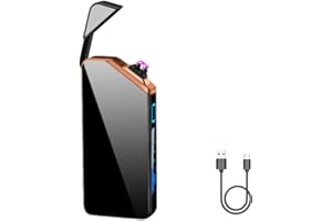 Jk products shopping online Briquet Électrique Rechargeable, Double Arc Noir, Commande, Écran LED, Indicateur De Batterie, Écologique, Élégant, Excellent Coupe Vent