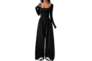 LIAMERHE Jumpsuit för kvinnor, elegant ledig overall, sexig onepiece med vida ben, hög midja, playsuit