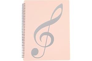 MUROAD Classeur A4 pour Partitions de Musique, Chemises pour Partitions,Permet D'annotations, Elimine L'éblouissement, 60 Pages à Spirales, Rangement de Partitions (rose)