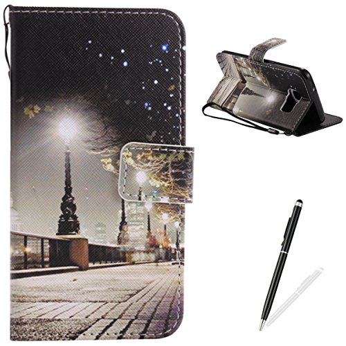 Feeltech Samsung Galaxy S7 Edge Hülle PU-Leder und Brieftasche Bunte Muster Fall mit Magnetverschluss, Hybrid-Kickstand mit Stand-Funktion, schlagen Sie schützende weiche TPU Stoßstangenabdeckung und Kreditkartenhalter für Samsung Galaxy S7 Edge Handgelenk Bügel-Buch-Art-Geldbeutel-Tasche mit 2 In 1 Berühren Sie Stift - London