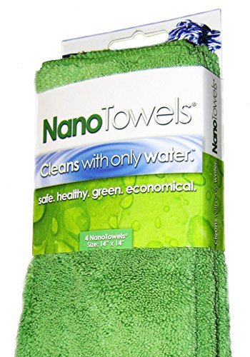 Nano Towels ? The #1 Best Selling Eco Friendly Chemical Free Cleaner. As Seen On TV! The Breakthrough New Fabric Technology That Cleans with Only Water, Replaces Expensive Paper Towels, Sponges, Cleaning Cloths, Wipes, Microfiber Cloth and Toxic Chemical Cleaners, & Can Help You Save Hundreds of Dollars Per Year While Making Your Home Safer, Healthier and Greener For Kids & Babies. Use As Bath Towels, Kitchen Towels and Dish Towels. 14x14 4 Ct by Life Miracle