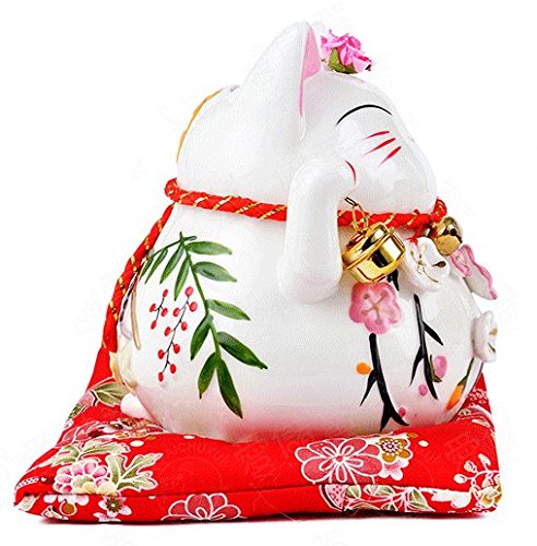Japanische Maneki Neko Glückskatze aus Porzellan (Klein, 12 cm) - 3