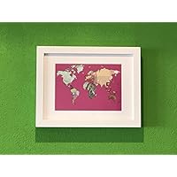 Geldgeschenk Weltkarte im Bilderrahmen, Hochzeits - Geschenk, Geburtstagsgeschenk