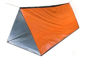 SLSWHLX Emergency Survival Shelter Tent, 59 X 98.4inch Waterproof 2-person Mylar Thermal Shelter for Hiking Camping (Orange)