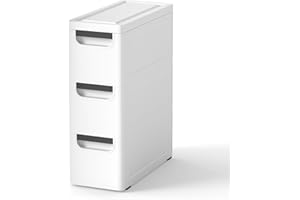 ANYVOYAGE Slim Mobile Storage Cabinet with Wheels – Narrow 3/4/5-Drawer Organizer for Bathroom, Bedroom & Entryway (3-drawer)
