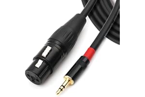 NANYI 3.5mm (1/8 pouce) TRS stéréo mâle à XLR femelle câble d'interconnexion audio micro, Convient pour ipod, téléphone portable, haut-parleurs actifs, scène, DJ, console audio studio, 3M (10FT)