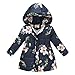 Produktbild Binggong Kinder Baby Mädchen Blumen Daunenmantel Kapuzenmantel,110-150 Herbst und Winter warme Baumwolljacke Winterjacke Winddicht Trenchcoat Outwear Coat