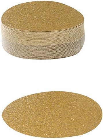 Karebac HS80 Hook and Loop Discs in Lightweight Paper with 80 Grit Gold Aluminum Oxide (Pack of 50), 6"