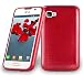 Produktbild LG L4 II (2.Gen E740) Silikonhülle in ROT von Cadorabo - TPU Schutzhülle für LG L4 II (2.Gen E740) Edelstahloptik gebürstet BRUSHED Design – Handyhülle Bumper Case Backcover in ROT