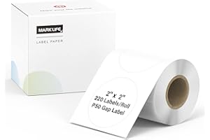 2'' x 2''Etiquettes thermiques directes pour l'imprimante d'étiquettes Marklife P50, Etiquettes thermiques auto-adhésives multi-usages pour le commerce, la maison, le bureau, 150 étiquettes/rouleau
