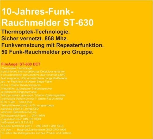ST-630 DET 4er Set Funk Rauchwarnmelder Thermoptek Technologie - 2