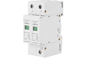 VIKYE Überspannungsschutz, 220V 2P 40KA Haus Überspannungsschutz Überspannungsableiter Niederspannungs Ableiter Geeignet für DC 420V 40KA