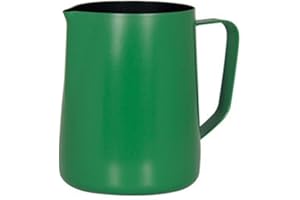 Hillento café espresso jarro de leche, leche en polvo de acero macchiato cappuccino lanzador latte arte para preparar inoxidable 20 onzas / 600 ml, verde