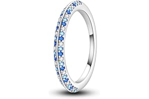 NARMO 925 Anelli in Argento Sterling per le Donne Evil Eyes Anelli Linea intrecciata Cubic Zirconia Anelli Semplici Impilabili Anello di Fidanzamento Anelli di Personalità Dimensione 11.5-19.5