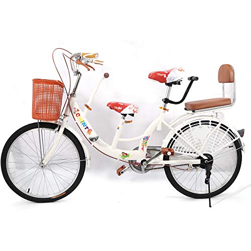 22'vélo de ville pliant, vélo de famille adulte avec siège enfant, blanc