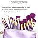Qivange Makeup Brushes, Professional Vegan/Synthetic Makeup Brush Set Foundation Blush Eyeliner Eyeshadow Makeup Brush Kit + Cosmetic Bag, Purple with Gold (15 pcs)