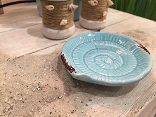 LS Design Fossil Deko Schale Badezimmer Bad Seifenschale Maritim Shabby Türkis - 2