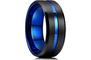 King Will CLASSIC Silver/Black/Gold/Blue/Brown/Rose Gold Groove 6mm 7mm 8mm High Polish/Matte Finish Men's Tungsten Ring Wedding Band Comfort Fit