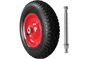 ALBE HAUS GARTEN SONNENSCHUTZ albe Schubkarrenrad luftbereift 200kg 4.80/4.00-8 Ø 390mm Achse Ersatzrad Stahlfelge Reifen (luftbereift und Stahl)