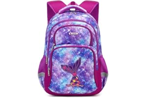 Cusangel Schulrucksack Mädchen Jungen, 16 Zoll Schulrucksack 5-10 Jahre, Grosse Kapazität Wasserabweisend mit Laptopfach kinder Rucksack