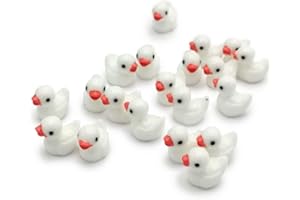 Armena Mini Tierfiguren 20 Enten Garten Ornamente 1.2x1.75cm, Weiß