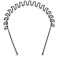 Smile n Style Essentials Black Metal Spring Zig Zag Wave Hair Band for Men and Women