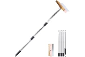 BAKENLON Brosse pour Four à Pizza 160cm, Brosse De Nettoyage pour Four à Pizza avec Grattoir, Accessoire de Four à Pizza pour la Cuisine, Brosse de Nettoyage à Long Manche pour Pierre a Pizza