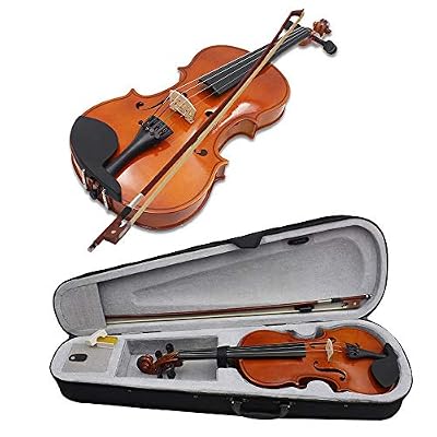 UMIWE Violon en Bois Massif de Qualité Supérieure Pleine Taille 1/4 pour Les étudiants Débutants avec Sac de Rangement, Coquille Dure, érable, Colophane, Noeud, Kit de Violon, Cadeau pour étudiants