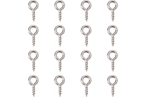 UNICRAFTALE 500pcs 8x4mm Stainless Steel Screw Eye Pin Peg Bails mall Screw Eye Pins Clasps Hooks 2mm Hole Eye Screws Connectors for Half Drilled Beads Jewelry Earring Making