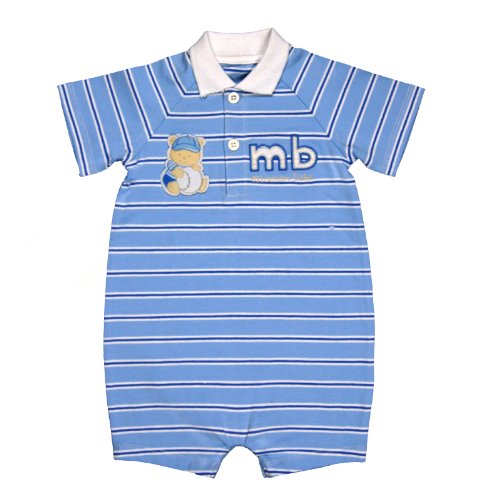 Maison Bebe Baby Boy's Romper Blue Stripes 6-9 Months
