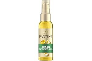 Pantene Pro-V Smooth & Sleek Argan Infused Hair Oil 100ml for Frizzy, Dull Hair, Daily Leave In Nourishing Oil, Tames Frizz, Makes Hair Silky Smooth and Enhances Shine, With Pro-V Nutrients