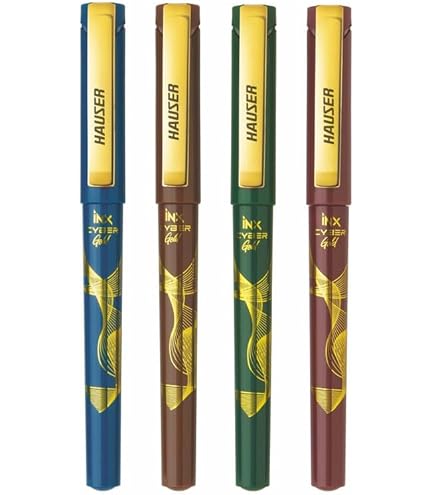 Hauser Inx Cyber Gold Fountain Pen | Smooth Round Nib With Iridium