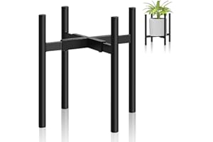 Lighterday Blumenständer Schwarz Pflanzenständer Verstellbar,Metall Pflanzenregal Blumenhocker für Draußen Innen,Pflanzenhocker Pflanzenregal für Balkon,Garten Usw