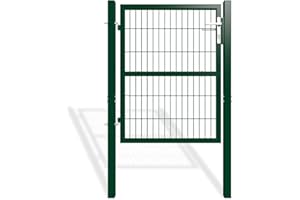 Casanoov Portillon Grillage RAZO 1x1,20 m Vert Mousse – Portillon Jardin avec Poteaux Carrés Inclus – Acier Galvanisé – Robuste Résistant Intempéries Anti-Corrosion – Kit Complet 87x120 cm