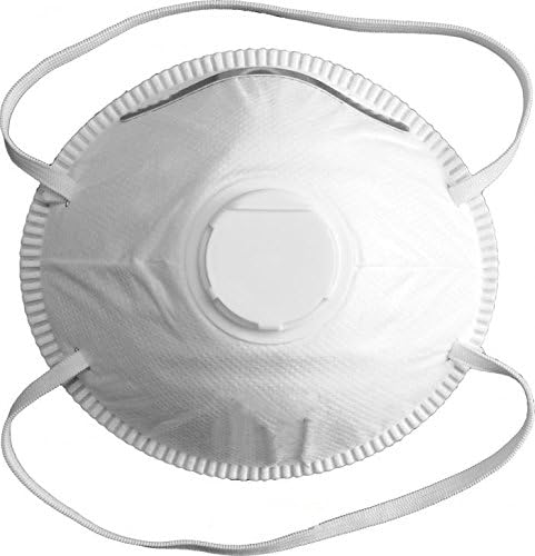 (Pack of 10) Arvello CDC3V Disposable Dust Masks Valved FFP2 Moulded Respirator EN149, One Size, White