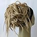 New Tousled Synthetic Hairpiece Scrunchies Straight Elastic updo Scrunchy BUN Brown Blonde Instant Ponytail wig Hairdo (Mix Dark Blonde 2 #27/613)