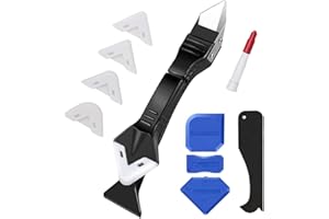 YEHOLDING 3 in 1 silikonentferner, Silikonabdichtungswerkzeug, Schaber zum Entfernen von hartnäckigem Silikon, multifunktionaler Dichtungsentferner für Bad, Küche, Böden, Fliesenecken usw.