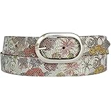 Breite: ca. 30 mm Metallic Leder mit floralem Print