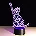 Produktbild Eastlion Vision of 3D Led Nachtlicht Halloween Weihnachtsgeschenk USB Schreibtischlampe Neuheit Spielwaren (Katze 2)