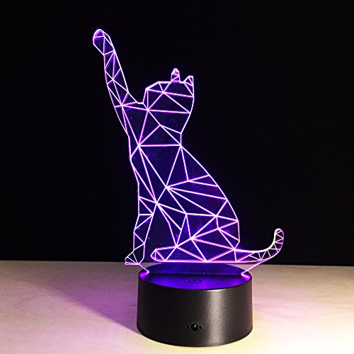 Preisvergleich Produktbild Eastlion Vision of 3D Led Nachtlicht Halloween Weihnachtsgeschenk USB Schreibtischlampe Neuheit Spielwaren (Katze 2)
