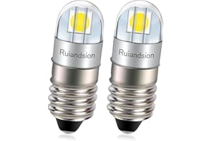 Ruiandsion E10 LED Birne 4.5V Nicht Polarität 3030 2SMD Chip Miniatur Schraube Indikator Birne Ersatz für Scheinwerfer Taschenlampen Fahrrad Arbeitsleuchten Mikroskop Lampe Pack von 2