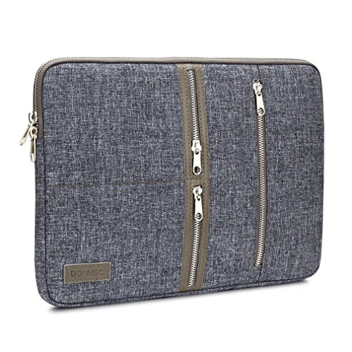 DOMISO 14 Zoll Einfachen Stil Laptoptaschen Business Laptop Notebook Hülle Sleeve Laptoptasche Sleeve Hülle Schutztasche , Schwarz Grau - 2