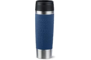 Emsa N20221 Travel Mug Classic Isolierbecher 0,5 Liter, neuer Komfort-Schraubverschluss, Edelstahl, 6h heiß und 12h kalt, 100% dicht, spülmaschinenfest, 360°-Trinköffnung, Dunkelblau