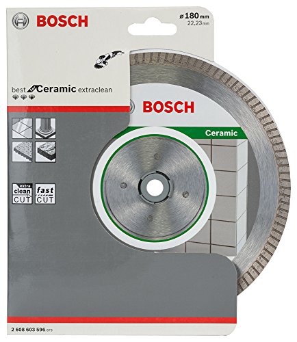 BOSCH Diamanttrennscheibe Best für Ceramic Extra-Clean Turbo, 180 x 22,23 x 1,6 x 7 mm, 2608603596 - 2