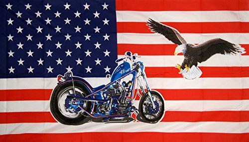 U24 Fahne Flagge USA Motorrad Harley mit Adler 90 x 150 cm