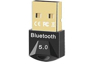 iJiZuo Adaptador USB de Bluetooth 5.0 USB Dongle Transmisor y Receptor para para Ordenador, portatil, Auriculares, Altavoz, Teclado, Compatible con Windows XP/7/8/8.1/10/Vista, Plug and Play
