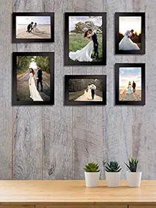 Bajarang Creations Set of 6 Individual Black Wall Photo Frames || Mix Size || (2 Units of 6 X 8, 4 Units of 4 x 6,),Inches ||
