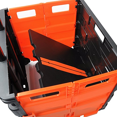 WOLTU EW4801or Einkaufswagen klappbar Einkaufstrolley Shopping Trolley Faltbox Transportwagen Klappbox bis 35kg Schwarz-Orange - 5