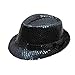 Price comparison product image uBabamama Unisex Sequin Fedora Hat Colorful Bling Trilby Sequin Hat Fancy Dress for Stage Show Glitter Dance Hat Disco Hat Jazz Hat Party Costume Cap for Adult/Kids(Black)