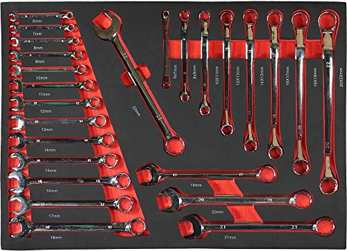 F-BD Black Red Edition | Werkzeugwagen * Werkstattwagen * 6 Schubladen / 4 gefüllt mit Werkzeug | Bit Sets, Ratschen, Nüsse und vieles mehr… - 3